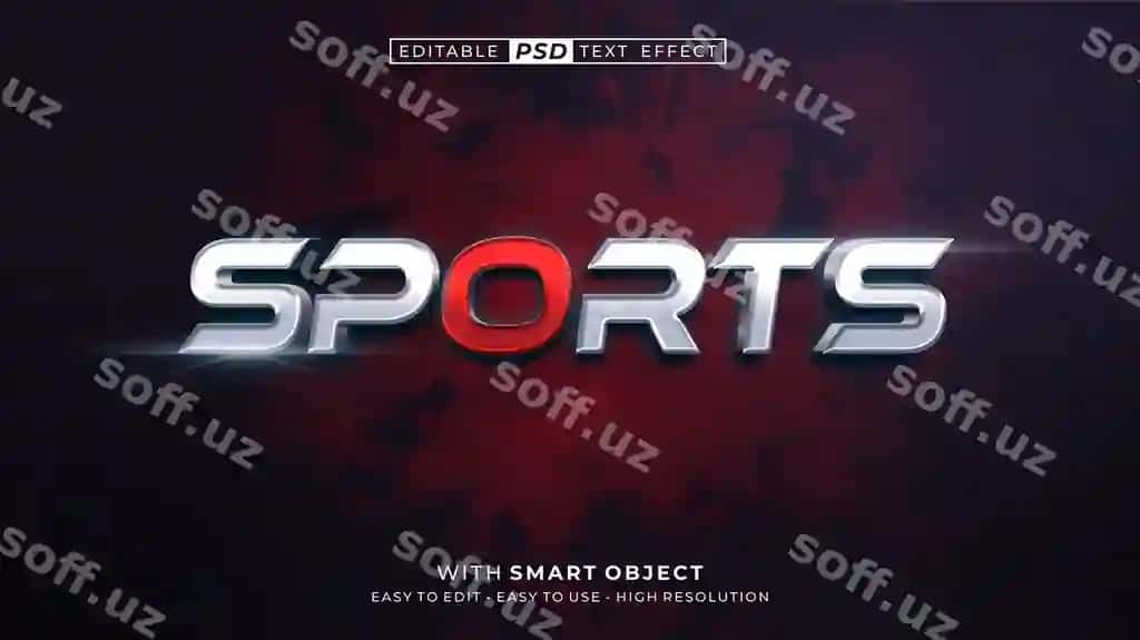 3D matnli sport effekti bilan tahrirlanadigan matn uslubi | 3d text sports text effect editable text style