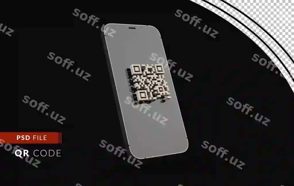 QR-kod smartfon bilan raqamli iz kuzatish tushunchasi 3D render | Qr code with smartphone digital track trace concept 3d render