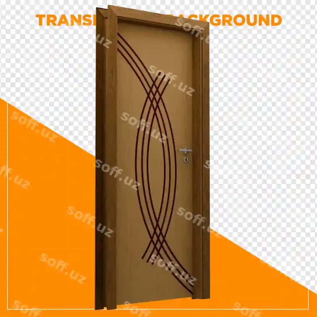 Shaffof fonga ega 3D render yog'och eshik | 3d render wooden door with transparent background