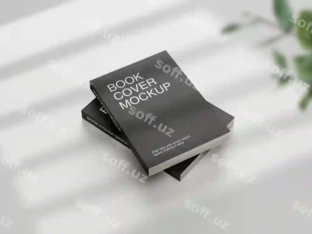Ikki kitob namunasi bir-birining ustiga joylab | Two books mockup stacked top each other