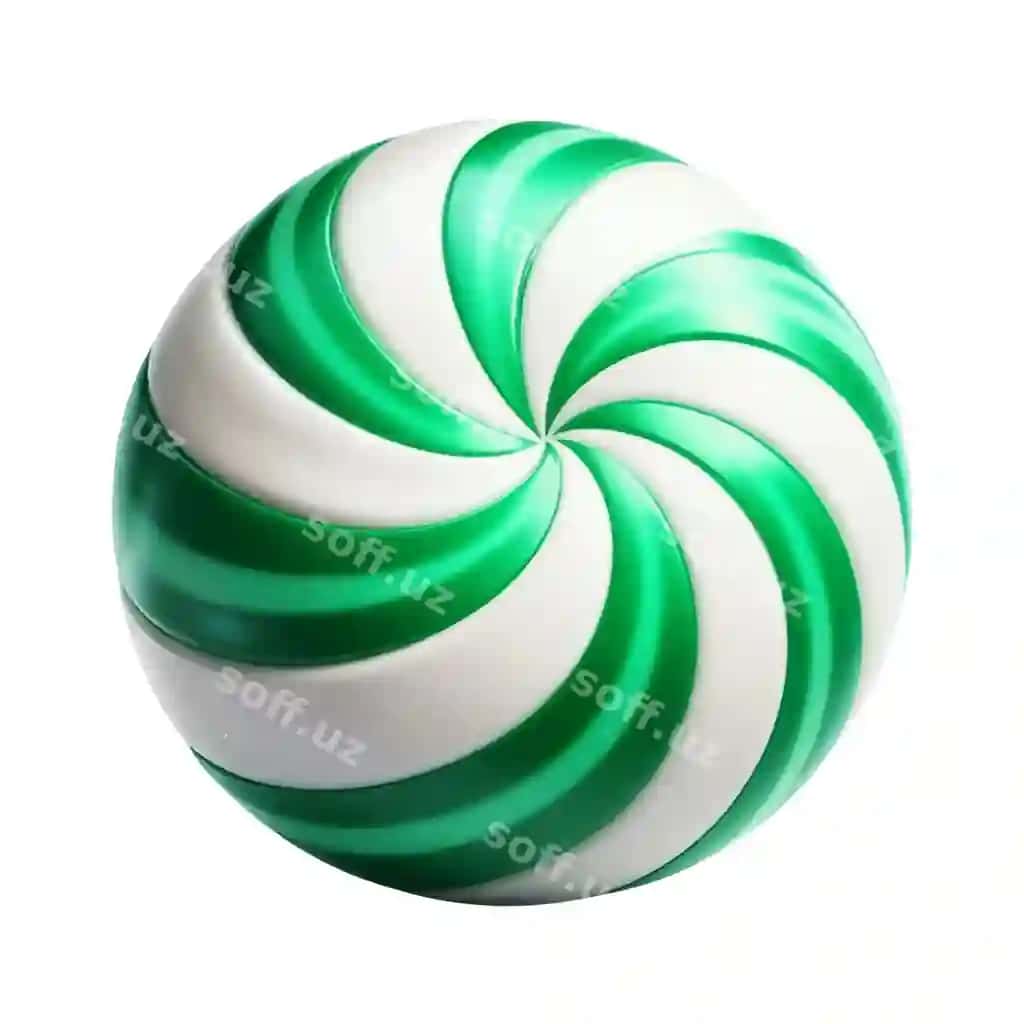 Yashil oq chiziqlarli aylanma konfetasi | Green white striped swirled candy