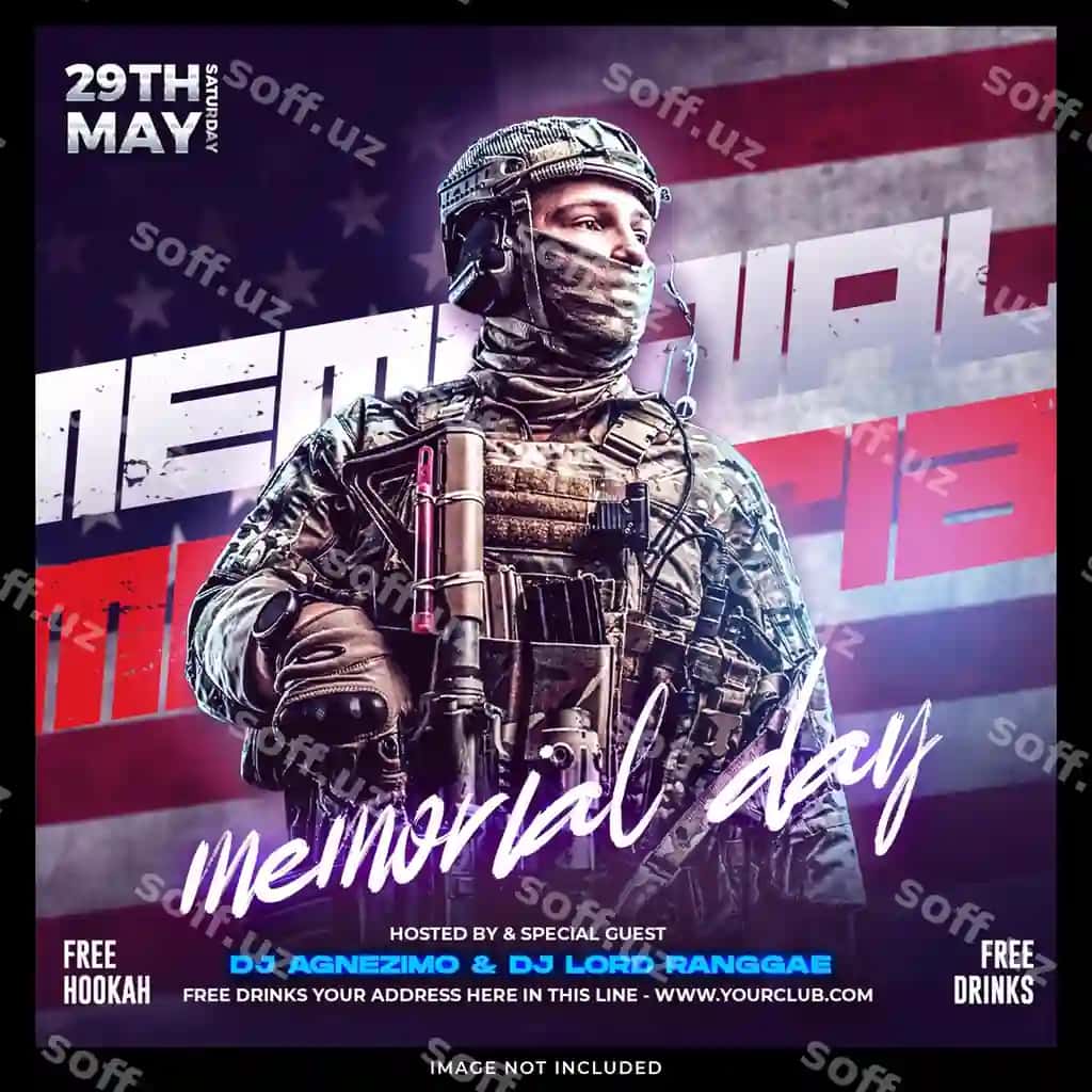 Xotira kuni uchun shablon | Memorial day post template