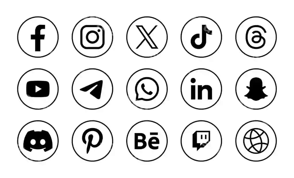 Mashhur ijtimoiy tarmoq logotiplari to'plami | Popular social network logo icons collection