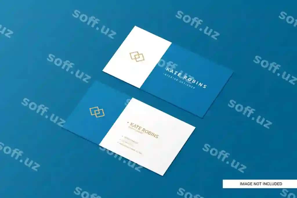 Gorizontal biznes karta namunasi | Landscape business card mockup