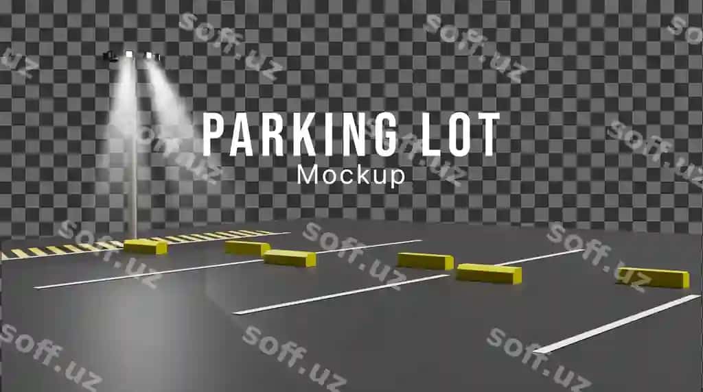 3D parking lot model kecha | 3d parking lot mockup night