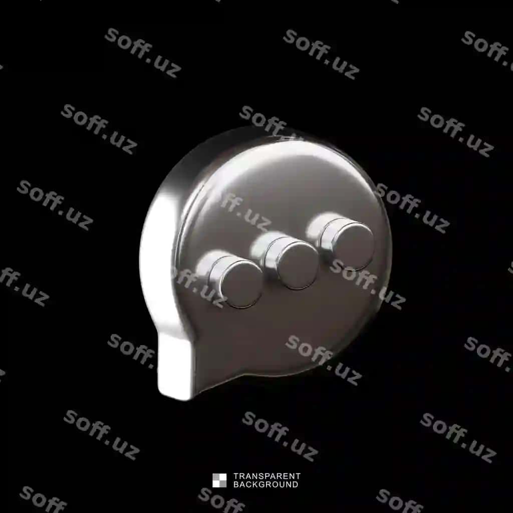 Yaltiroq kumushrang 3D chat qabariq belgisi | Shiny silver 3d chat bubble icon