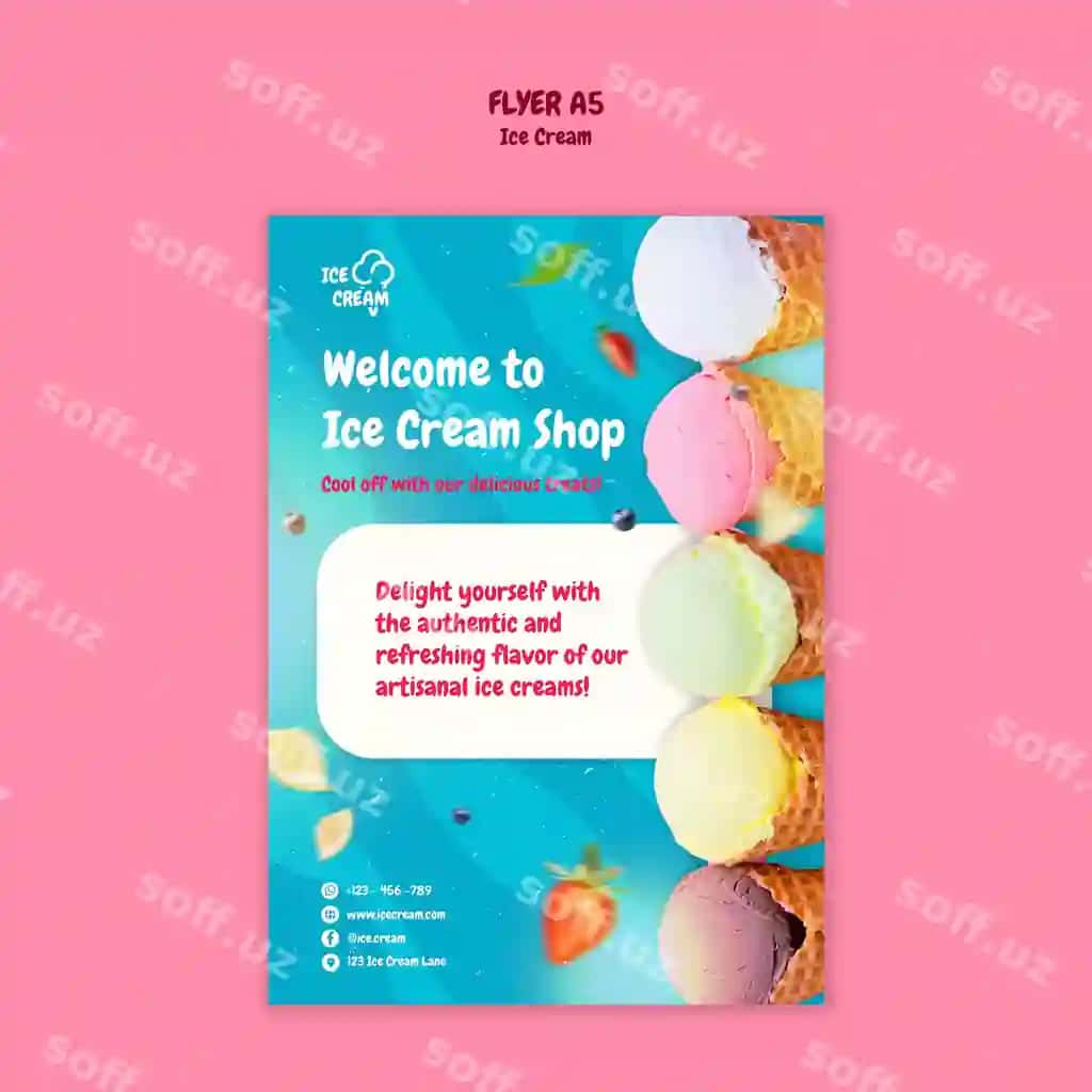 Muzqaymoq shablon dizayni | Ice cream template design