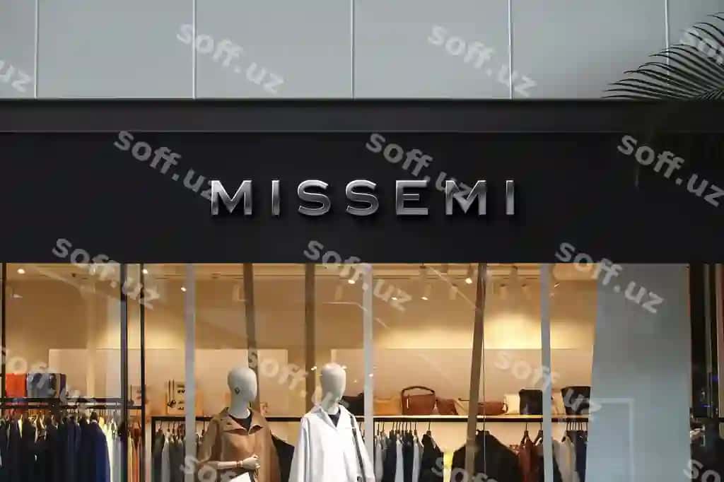 Logotip namuna moda do'kon 3d belgi | Logo mockup fashion store 3d sign