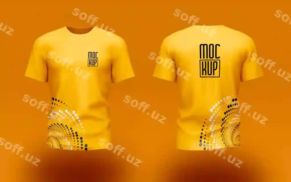 Erkak futbolka namunasi old va orqa ko'rinishi | Male tshirt mockup front back view