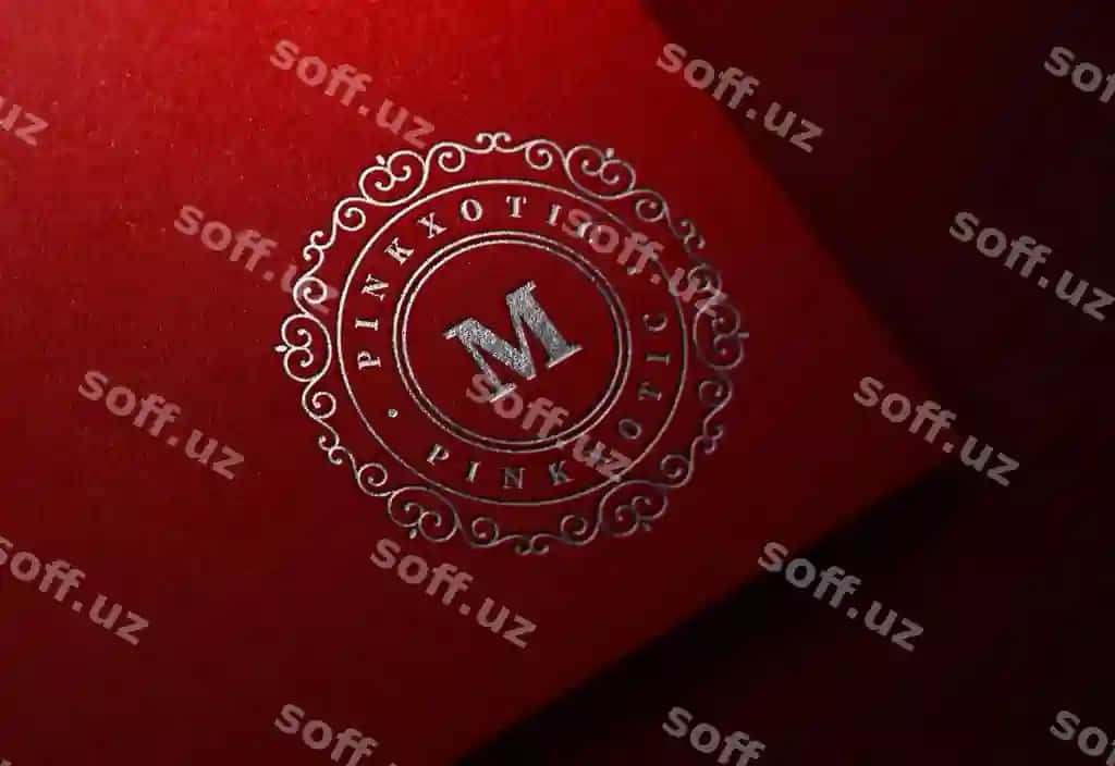 Lukzy logotip namunasi qizil qog'oz | Luxury logo mockup red paper