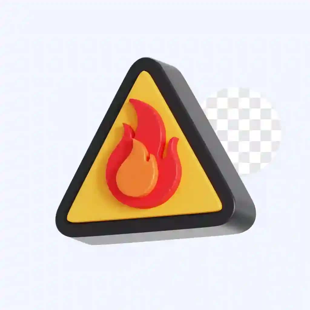 3D tasvir yong'in haqida ogohlantirish | 3d illustration fire warning