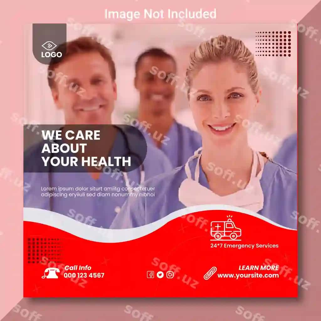 Super tibbiy ijtimoiy media reklama posti shablon dizayni | Super medical social media ad post template design