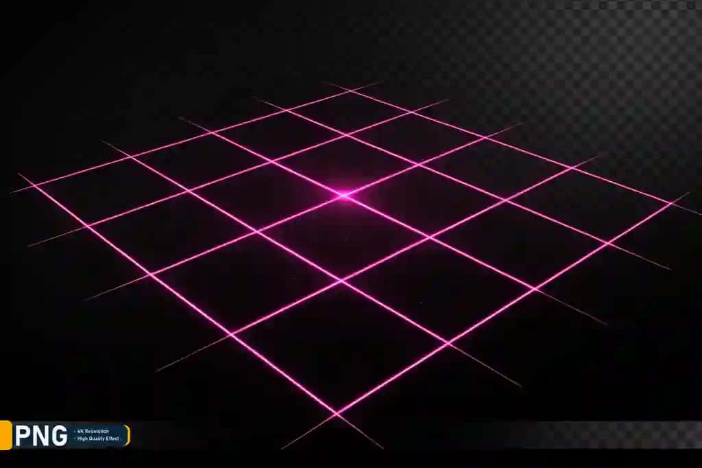 Futuristik pushti lazer panjara yorug'lik effekti | Futuristic pink laser grid light effect