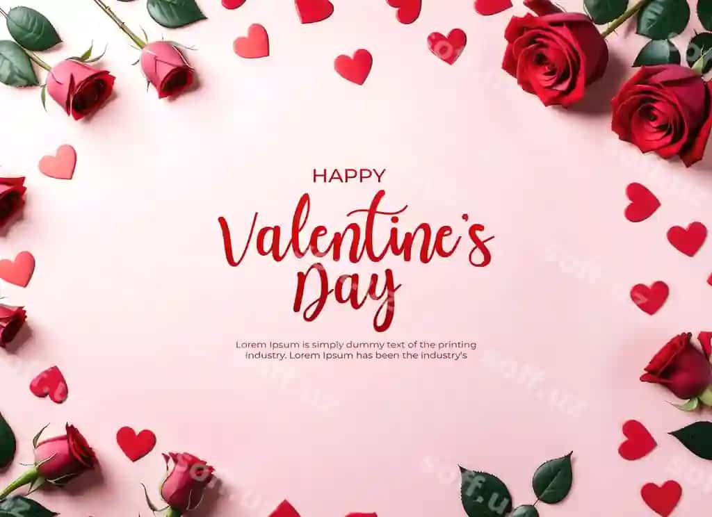 Psd Valantin kuni orqa fon banner shabloni | Psd valentine s day background banner template