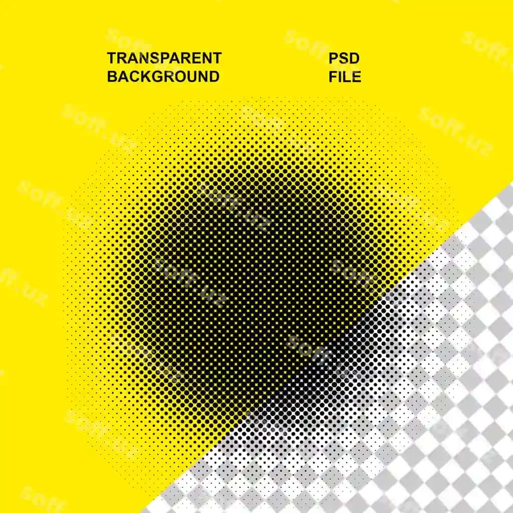 Yarim ton tekstura effekti ajratilgan shaffof fon | Halftone texture effect isolated transparent background