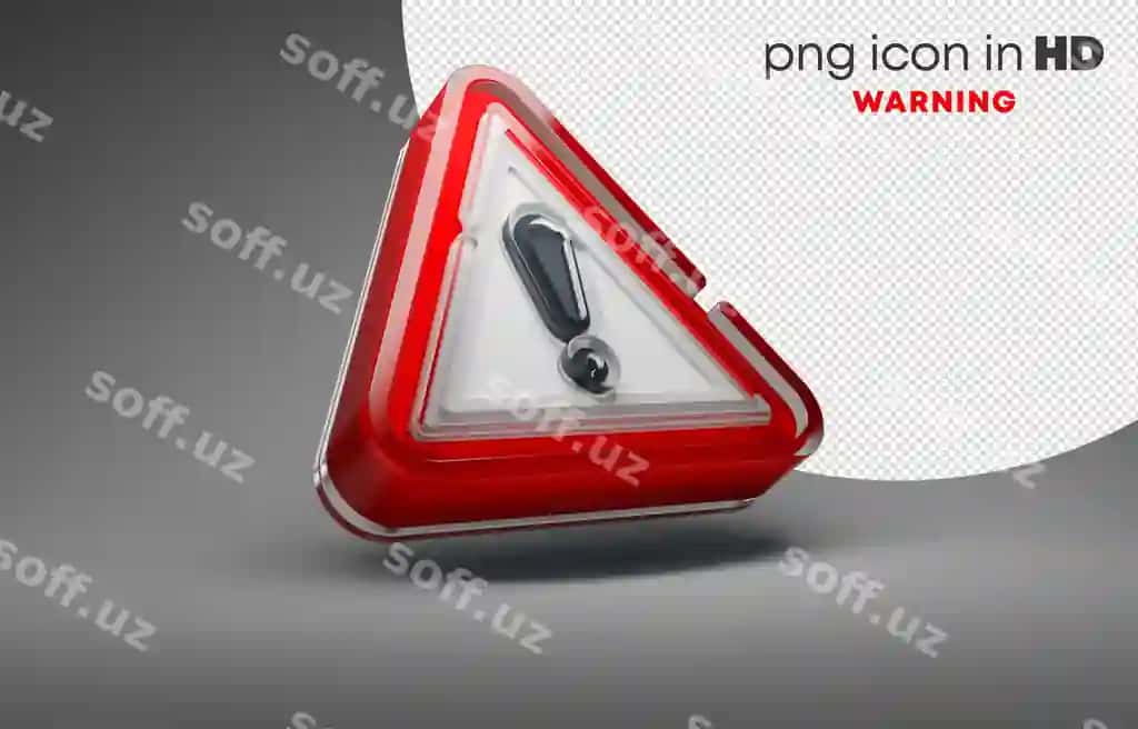 3d ikonka shaffof fonda ogohlantirish o'ng yuqoriga | 3d icon with transparent background warning right up