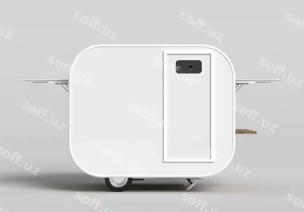 Ko'rish ovqat savari model dizayni g'ildiraklar bilan | View food cart mock up design with wheels