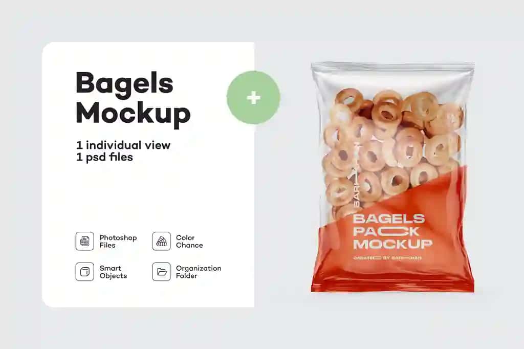 Quruq simit paketining maketi | Dry bagels pack mockup
