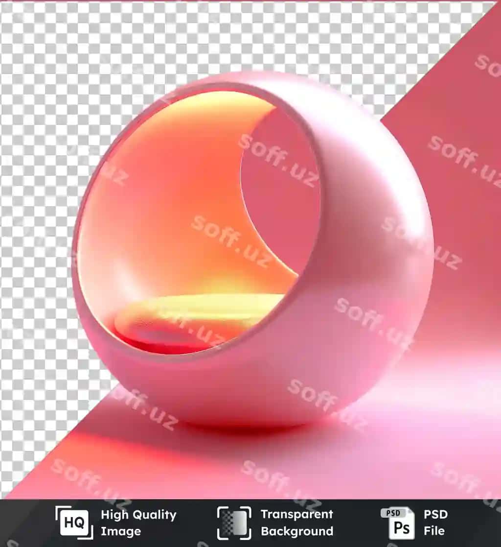 Oq tuxum soyasi tushirilgan 3D behance logotipli pushti stol | 3d behance logo pink table with white egg shadow