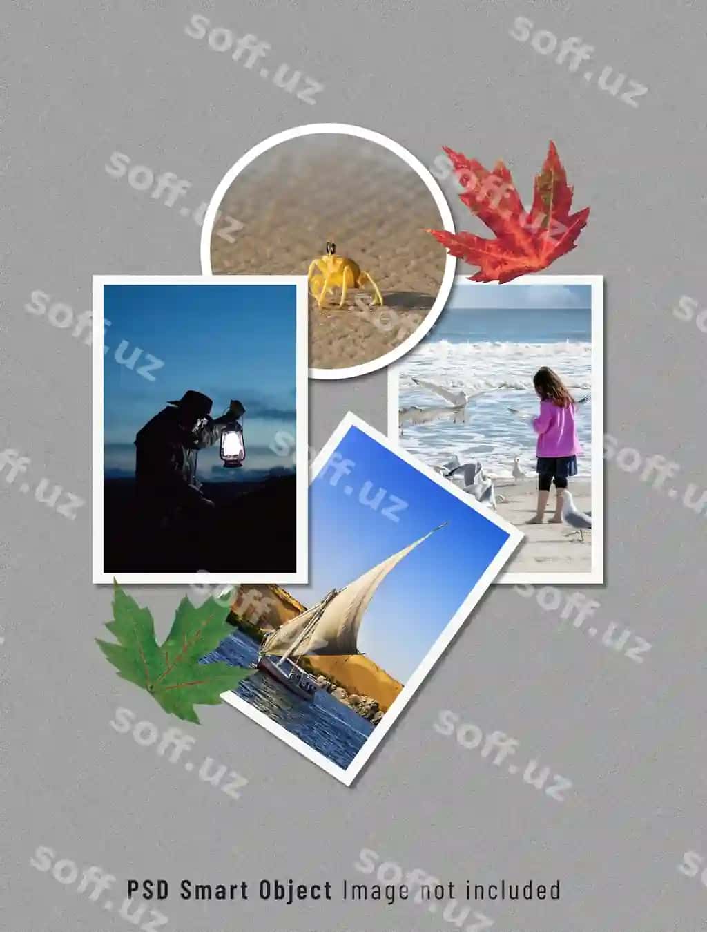 Psd foto effekti kollej shablonlari aklli obyekt bilan | Psd photo effect collage templates with smart object