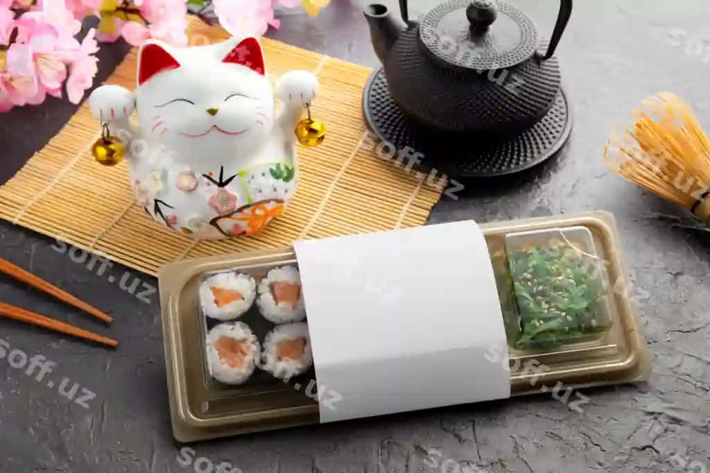 Mazali sushi restoran namunasi | Delicious sushi restaurant mockup
