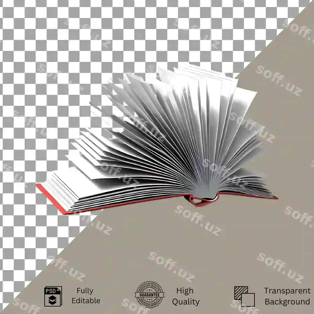 Ochiq kitob izolyatsiya qilingan shaffof fon | Open book isolated transparent background