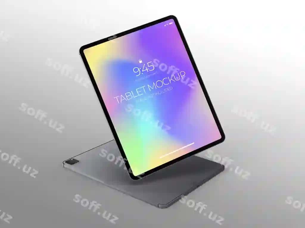 3d tablet mockup shablon brendlash raqamli prezentatsiyalar | 3d tablet mockup template branding digital presentations