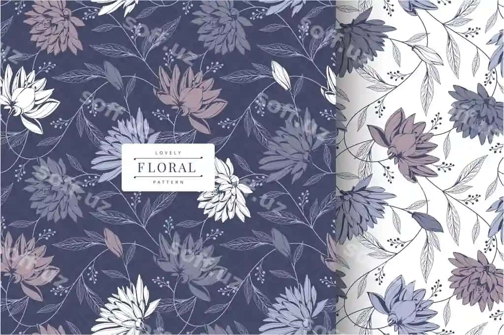Qo'lda chizilgan yoqimli gul naqshlari to'plami | Hand drawn lovely flower pattern collection