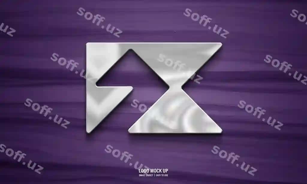 X nomlangan kompaniyaning binafsha orqa fondagi rasm logotipi. | Purple background with picture logo company called x