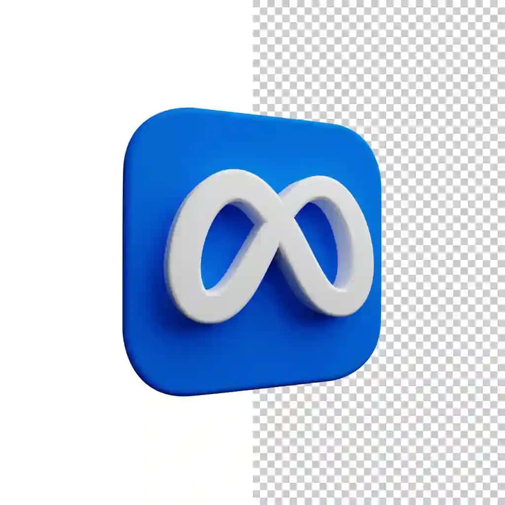 Yuqori aniqlikdagi 3D tasvirlangan meta piktogramma shaffof fon | High resolution 3d rendered meta icon transparent background