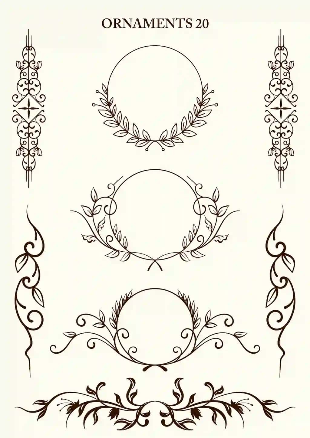 Dekorativ vektor gulli bezaklar | Ornaments decorative vector floral