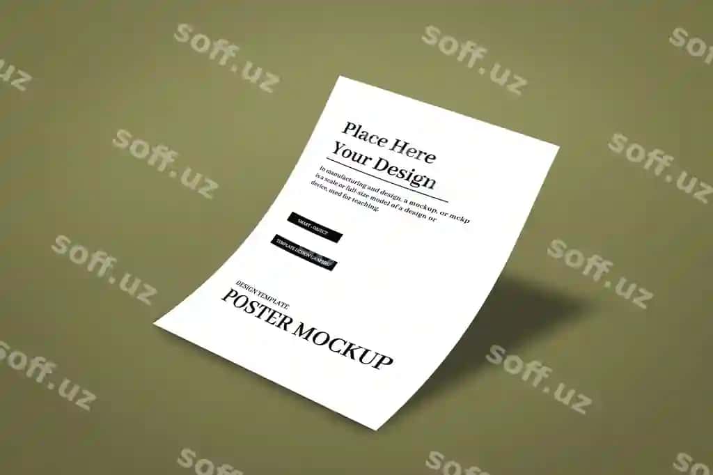 Ijodiy plakat maketi yashil teksturali fon | Creative poster mockup green texture backdrop