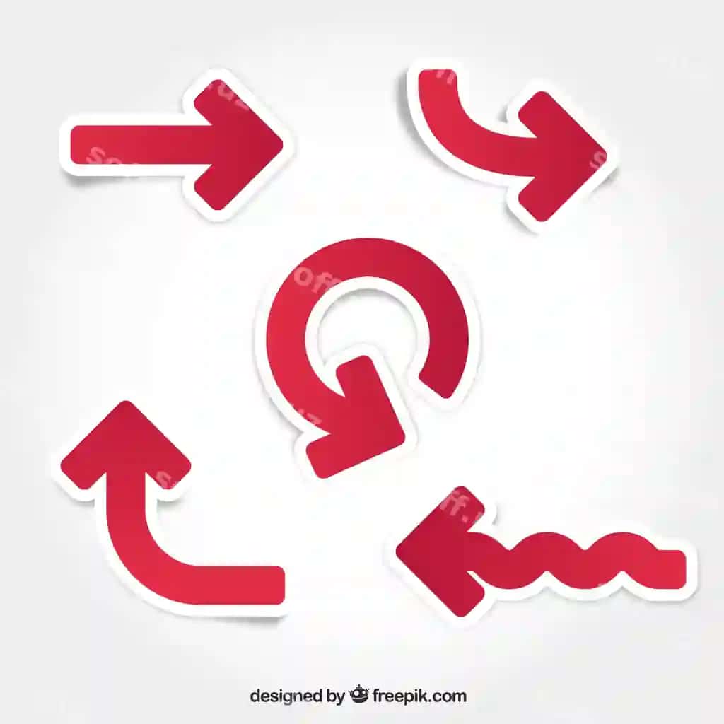Komplekt qizil oʻq stikerlari | Set red arrow stickers