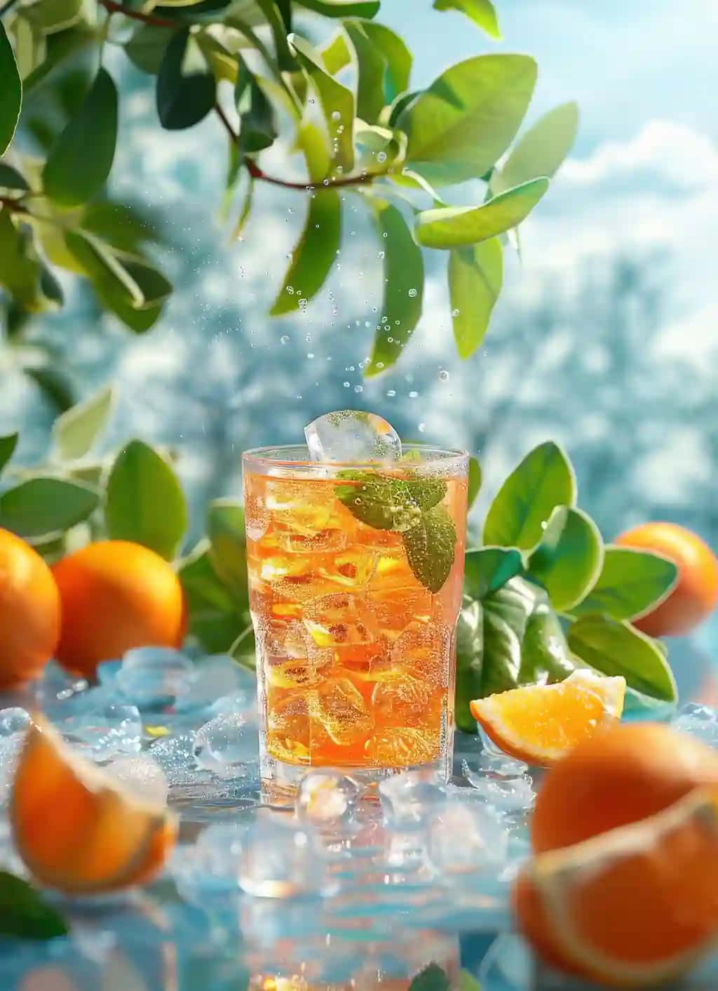 Yozda yangi sovuq muzli choy | Fresh cold ice tea summer