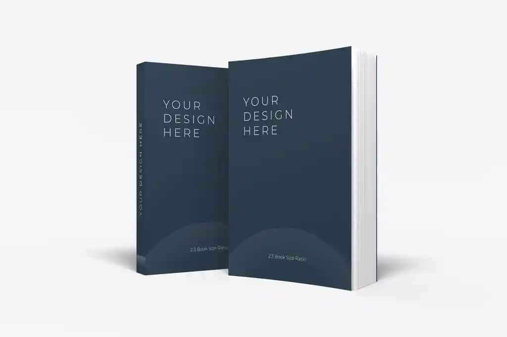 Haqiqiy tik turgan yumshoq muqovali kitob maketi | Realistic standing soft cover book mockup