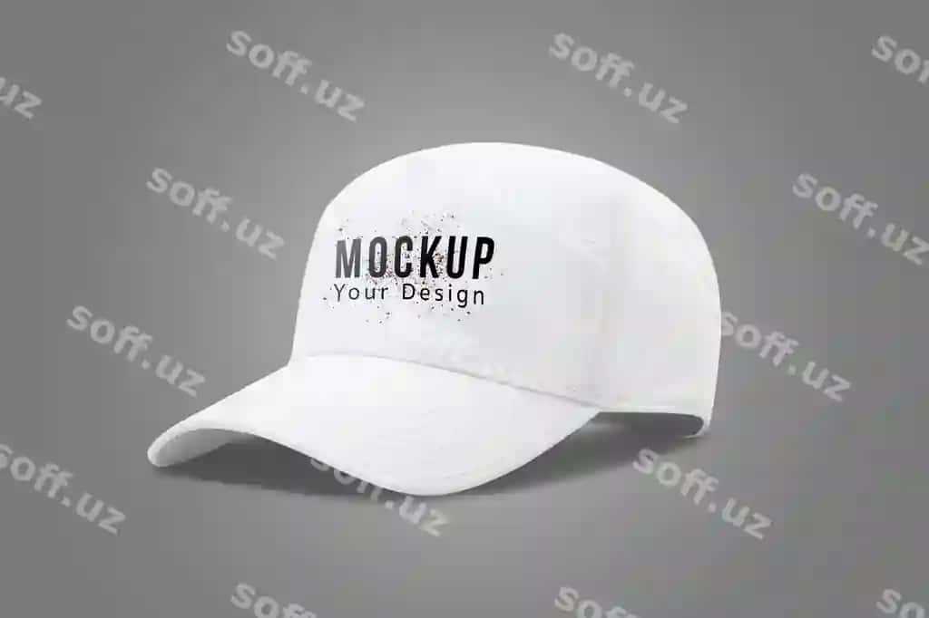 Oqliq baza kap shabloni | White baseball cap mock up template