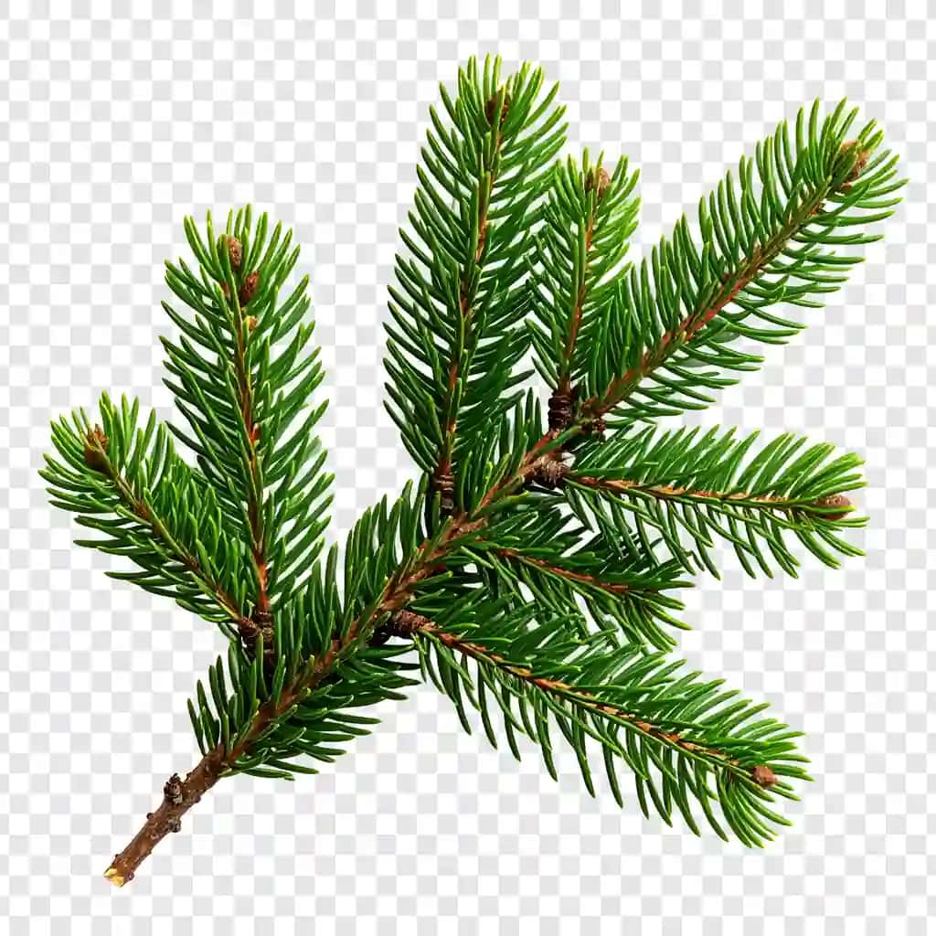 Ignali jonli doim yashil novda izolyatsiya qilingan oq fonni yopadi | Vibrant evergreen branch with needles close up isolated white background