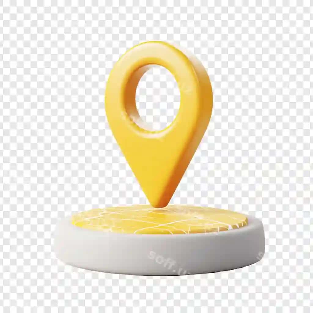 3D sariq pin doira asosli | 3d yellow pin circular base
