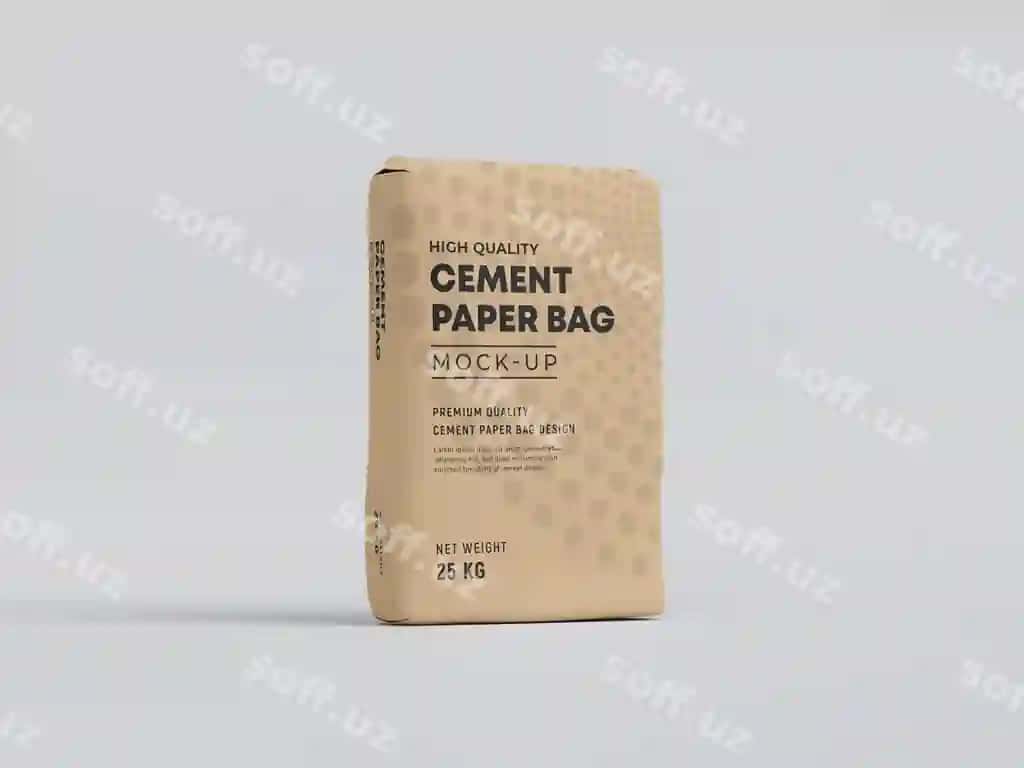 Qog'oz tsement sumkasi maketi | Paper cement bag mockup