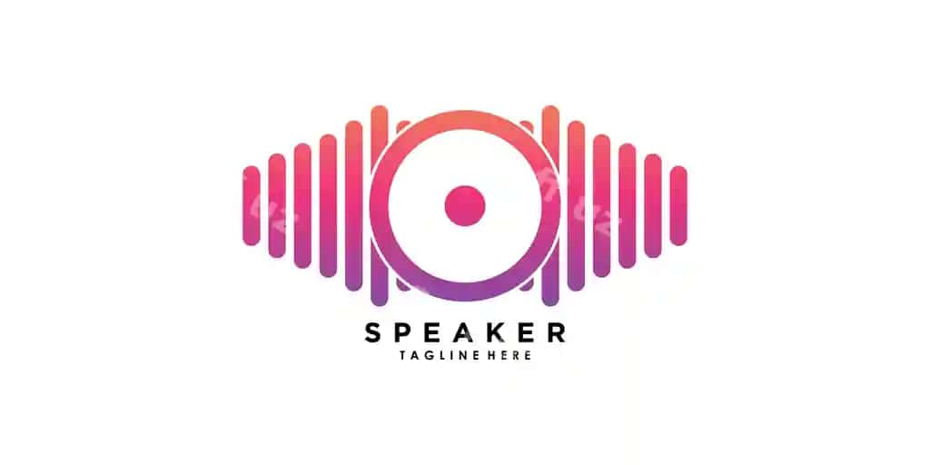 Kolonka ovoz tizimi logotip dizayni ijodiy konsepsiya asosida, premium vektor | Speaker sound system logo design with creative concept premium vector