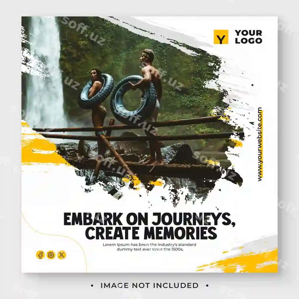 Sayohat ijtimoiy media post shabloni | Travel social media post template