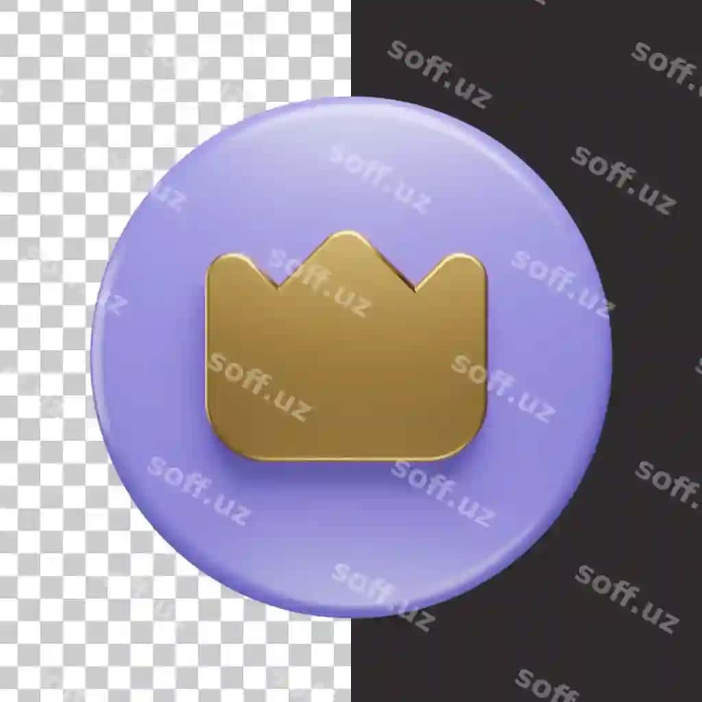 Toj belgisi 3D renderlash | Crown icon 3d rendering