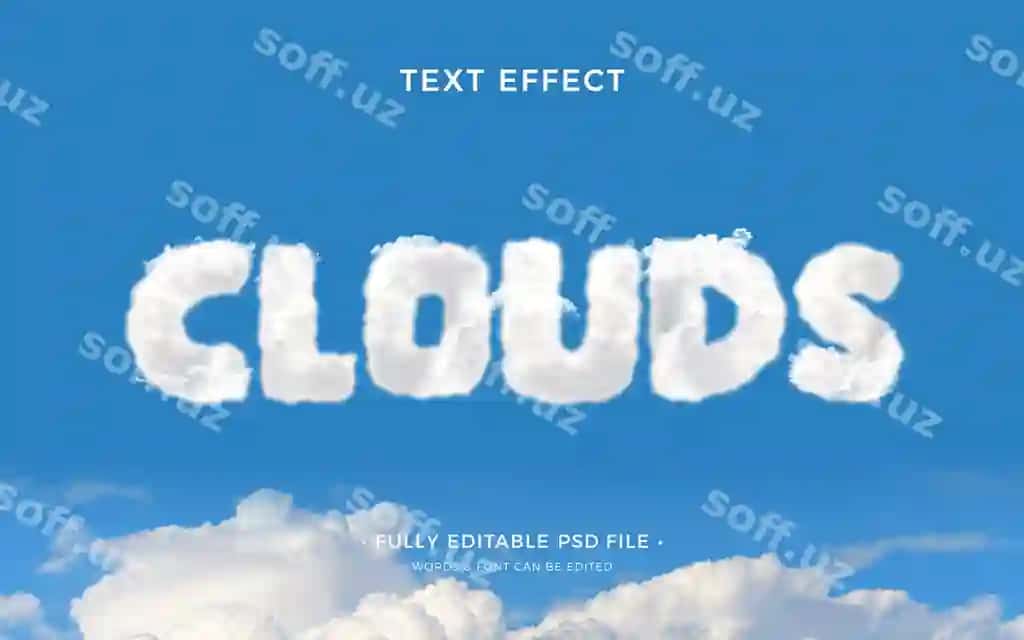 Bulutlar matn effekti | Clouds text effect