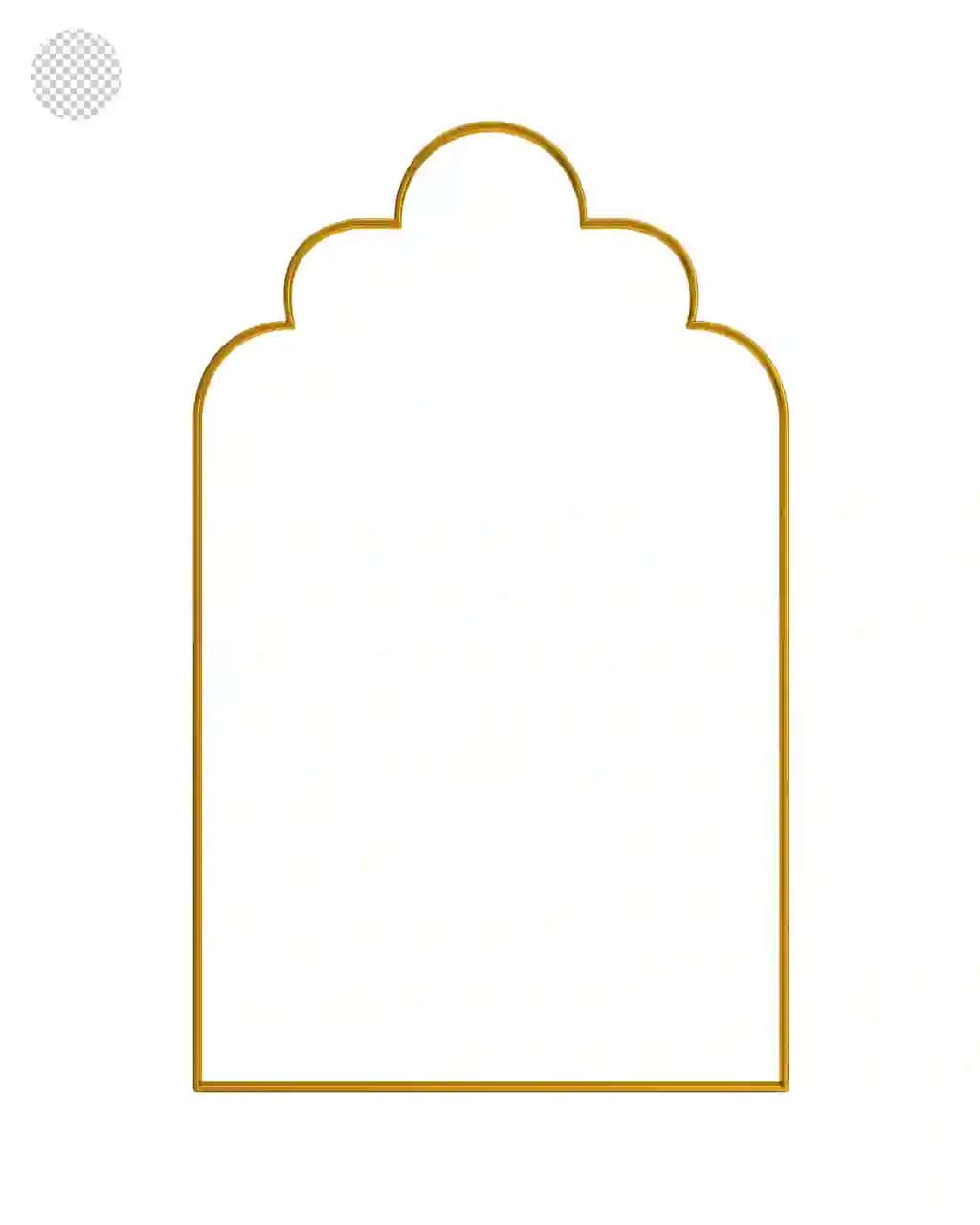 3D oltin chegara oltin 3D arab Windows ramka siluetlari bilan islomiy ramka | Islamic frame with 3d gold border gold 3d arab windows frame silhouettes