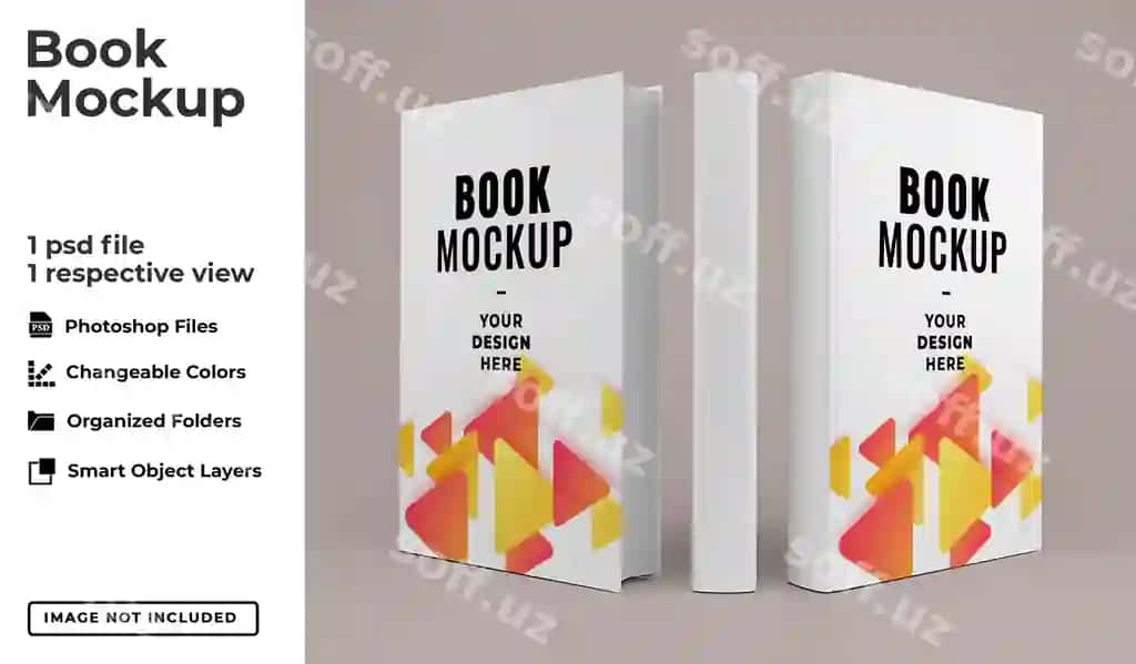 Realistik zamonaviy kitob shabloni mockup | Realistic modern book mockup template