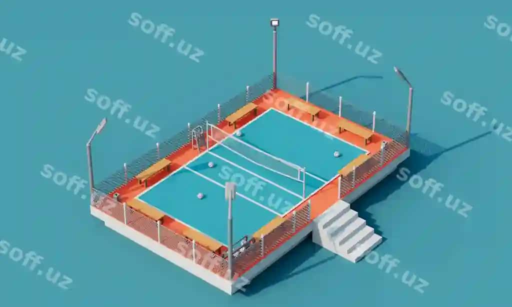 Past polimer voleybol maydonchasi | Low poly volleyball court