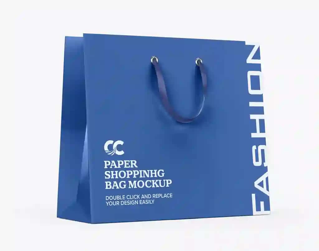 Qog'oz xarid qilish sumkasi maket dizayni | Paper shopping bag mockup design