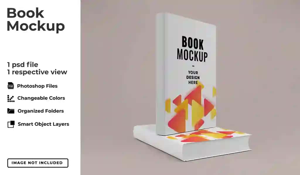 Haqiqiy zamonaviy kitob maketi shabloni | Realistic modern book mockup template