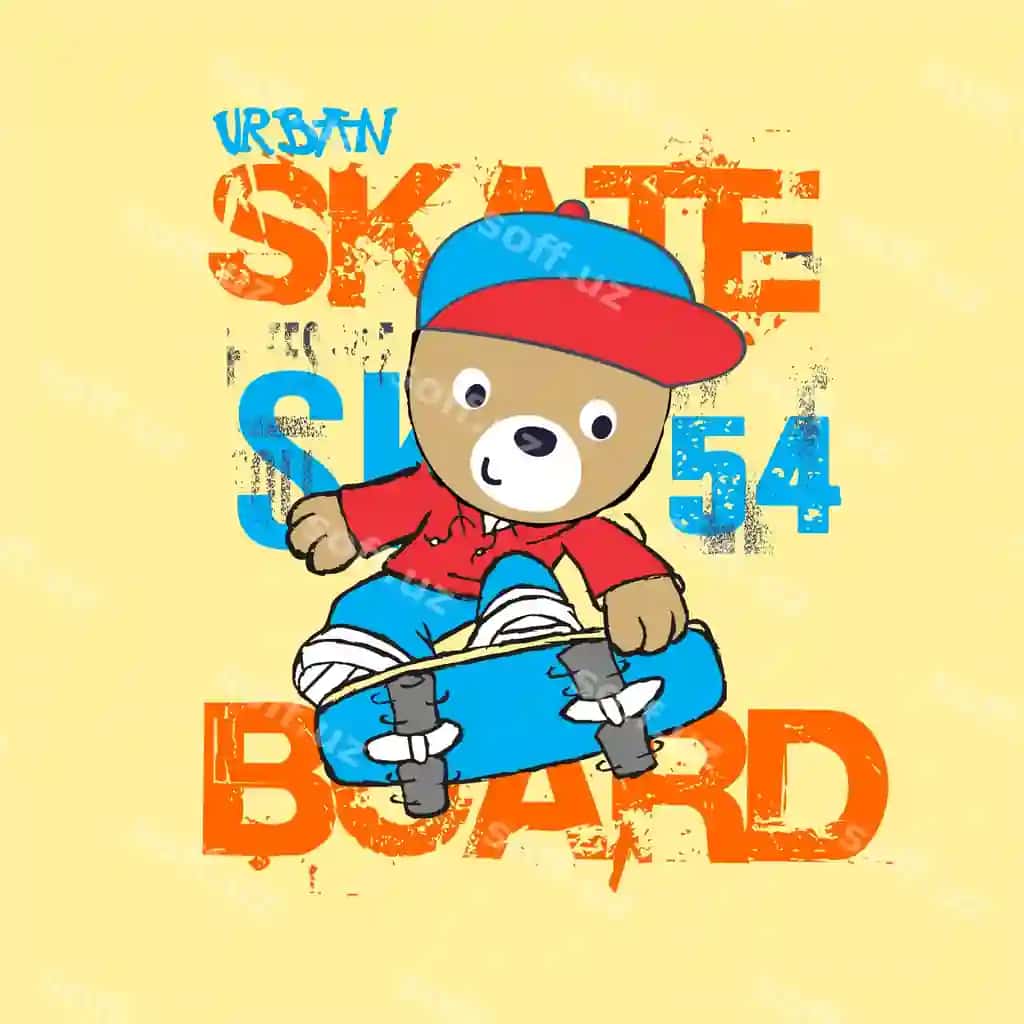 Soqchiq ayiq skaytbord oyniyotgan gulishiq hayvon multfilmi | Cool bear playing skateboard funny animal cartoon