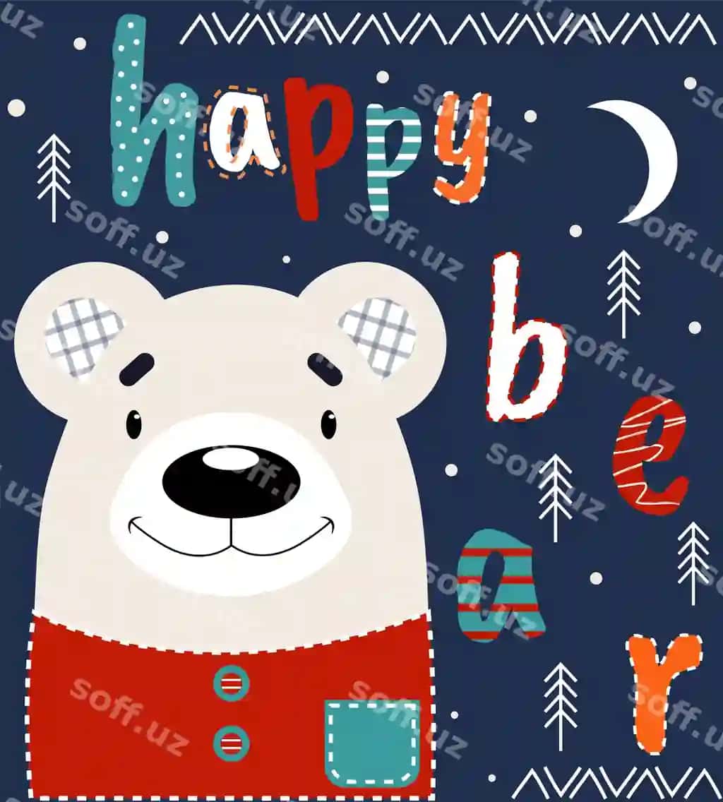 Mashaqli ayiq qollanma vektor illustratsiyasi | Cute bear hand drawn vector illustration